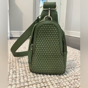 NWOT Anthropologie Olive Woven Liberty Sling Bag
